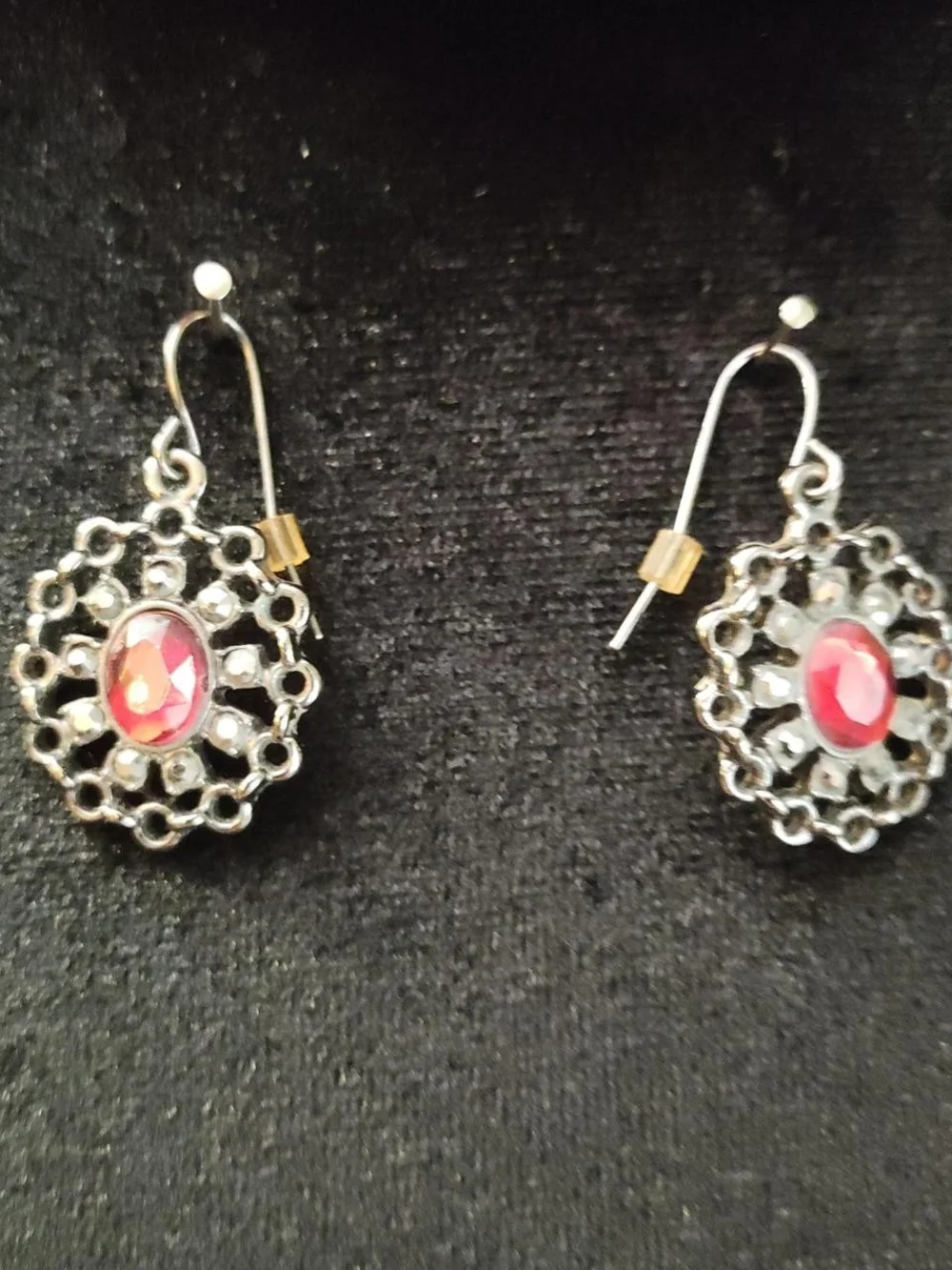 Christopher & Banks Red Multi-Strand Necklace with Matching Drop Earrings